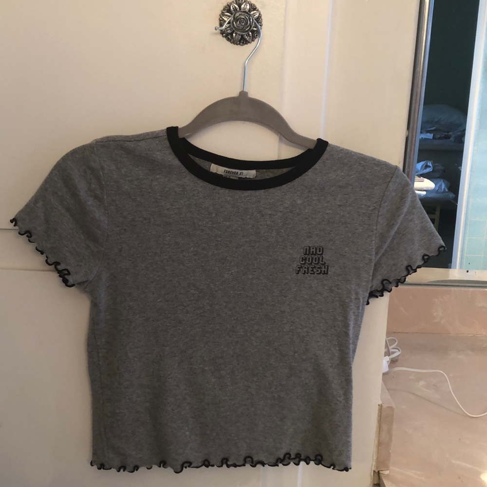 gray “mad cool fresh” croptop